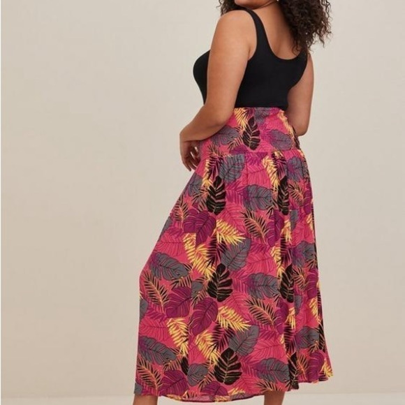 Midi Gauze Smocked Floral Convertible Dress Size 0 Large - Picture 2 of 7